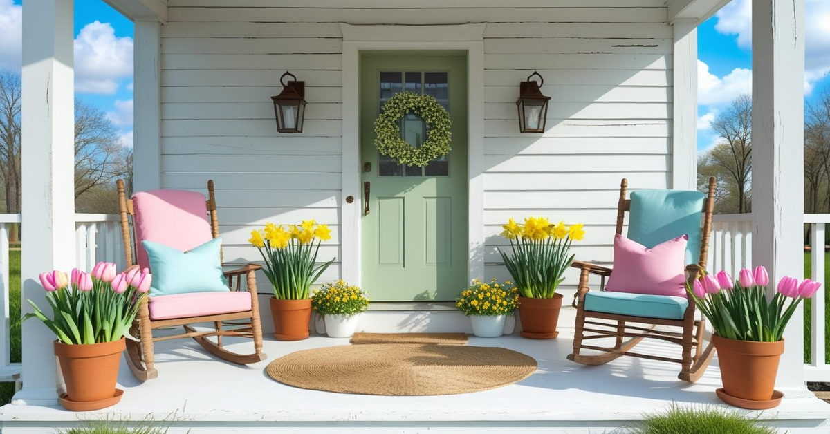 Spring refresh for a farmhouse porch